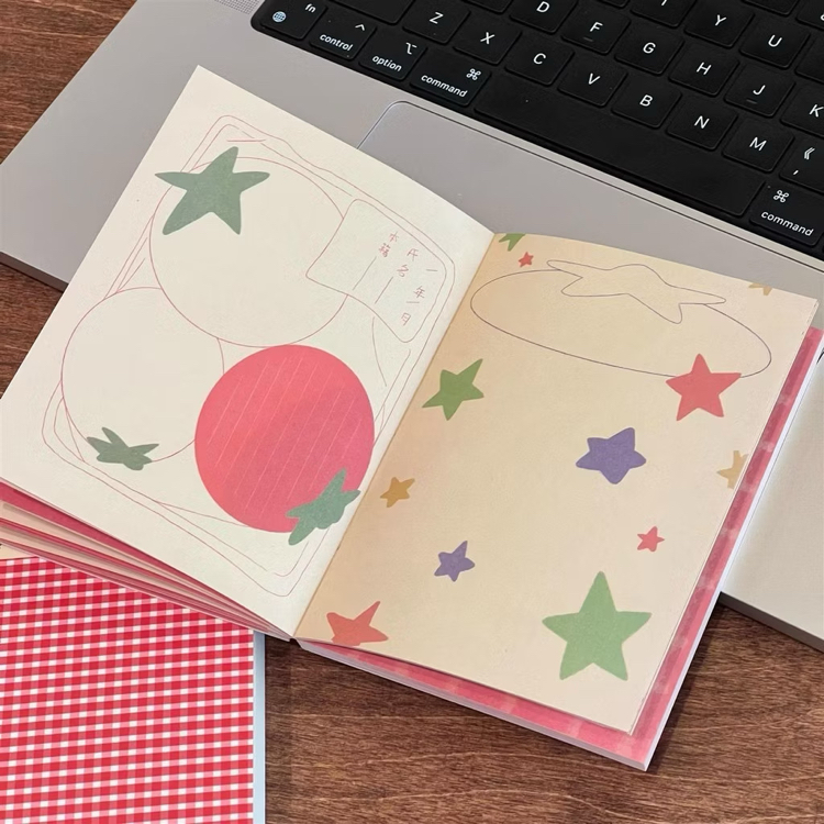 domatesli kareli aesthetic günlük defter