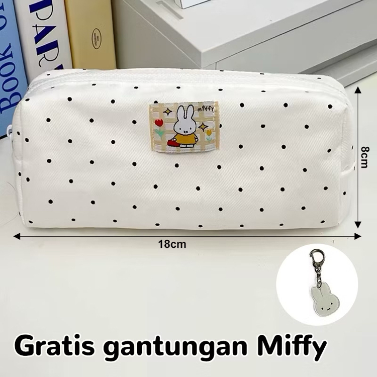 miffy polka dot aesthetic pencil case sevimli tavşan kalemlik modeli