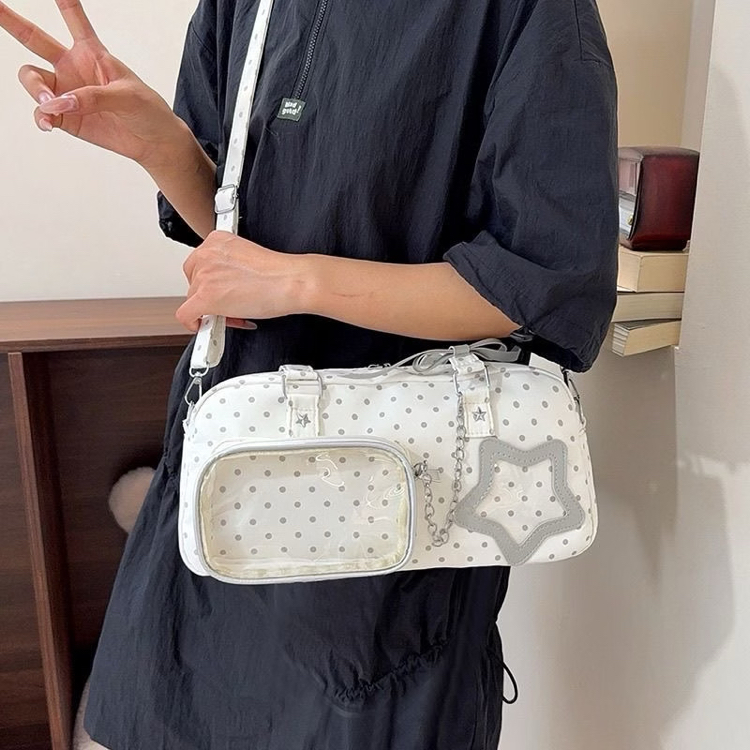 mareumi polka dot yıldızlı clear pouch omuz çantası konser çantası