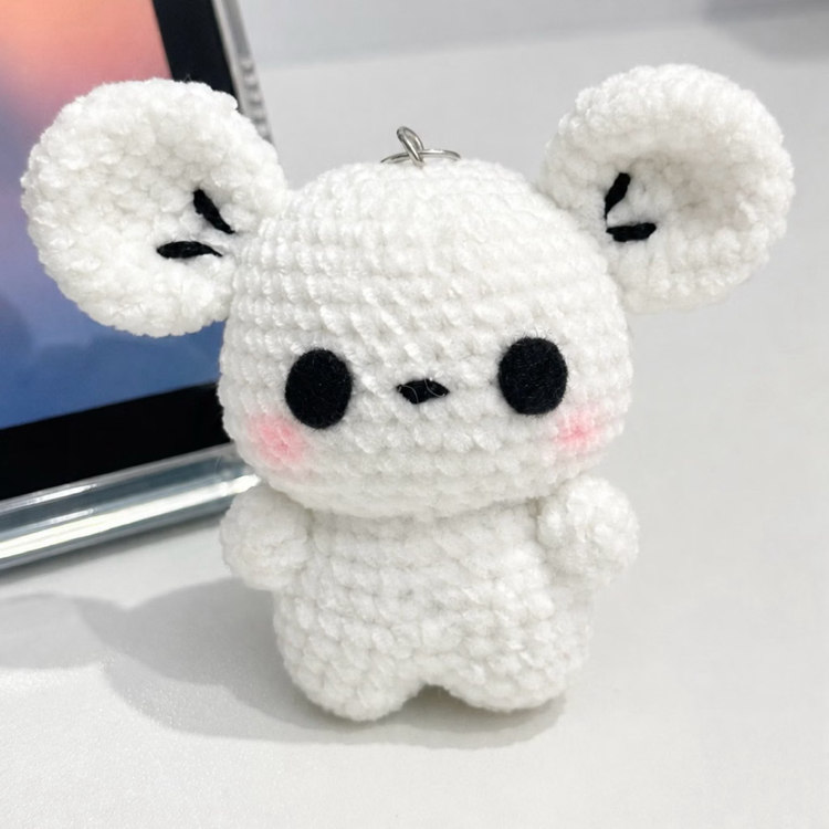 pokemon tandemaus çift anahtarlık, sevimli amigurumi örgü çanta süsü