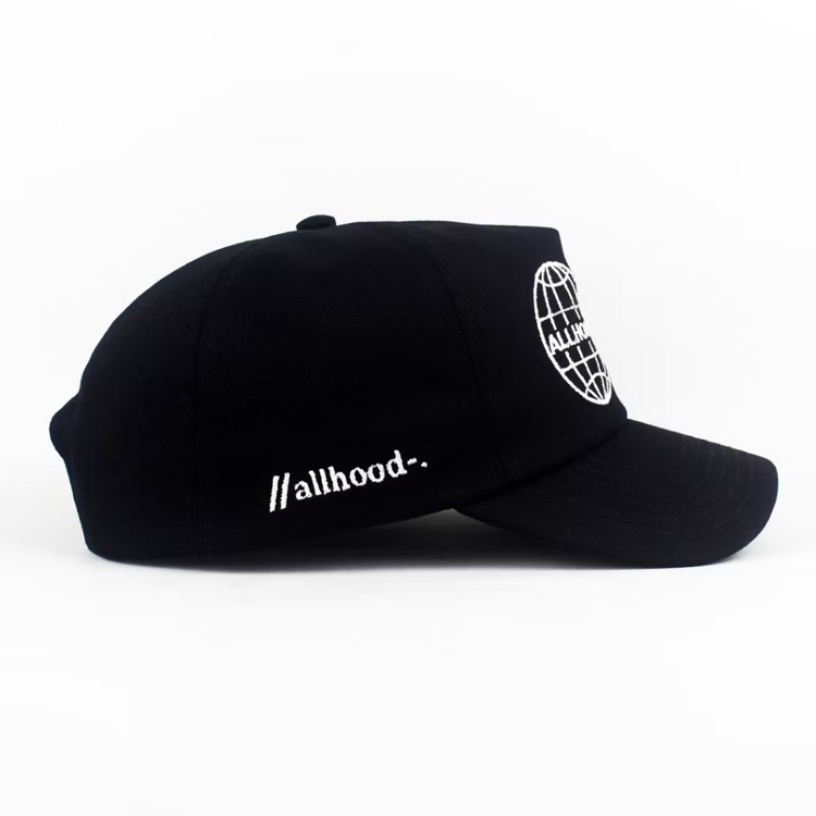 allhood globe classic baseball şapka dünya temalı siyah günlük aksesuar