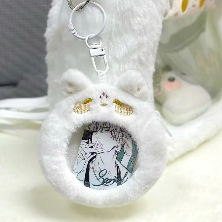 kawaii fluffy badge pouch 75 mm koruyucu rozet kılıfı