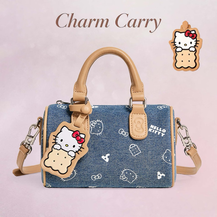 hello kitty denim mini handbag, sevimli korean style çapraz çanta