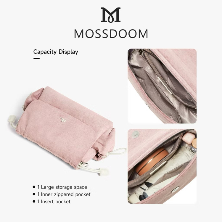 mossdoom solva bag soft pink aesthetic zarif omuz çantası modeli