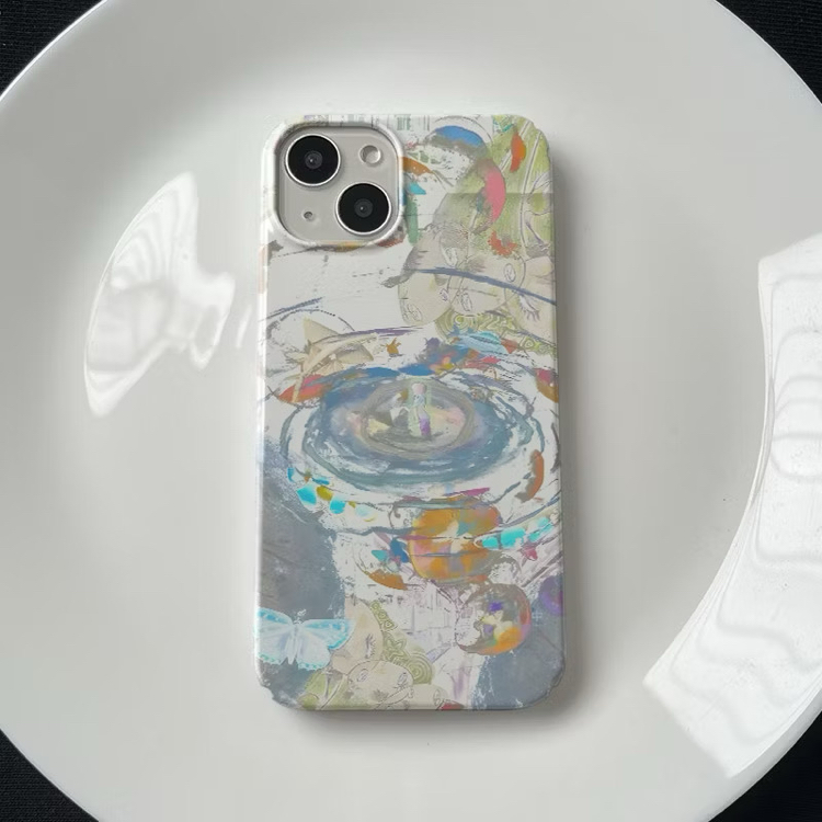artful pastel rüya desenli phone kılıfı soft renkli canvas dokunuşlu