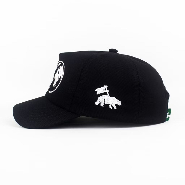 allhood globe classic baseball şapka dünya temalı siyah günlük aksesuar
