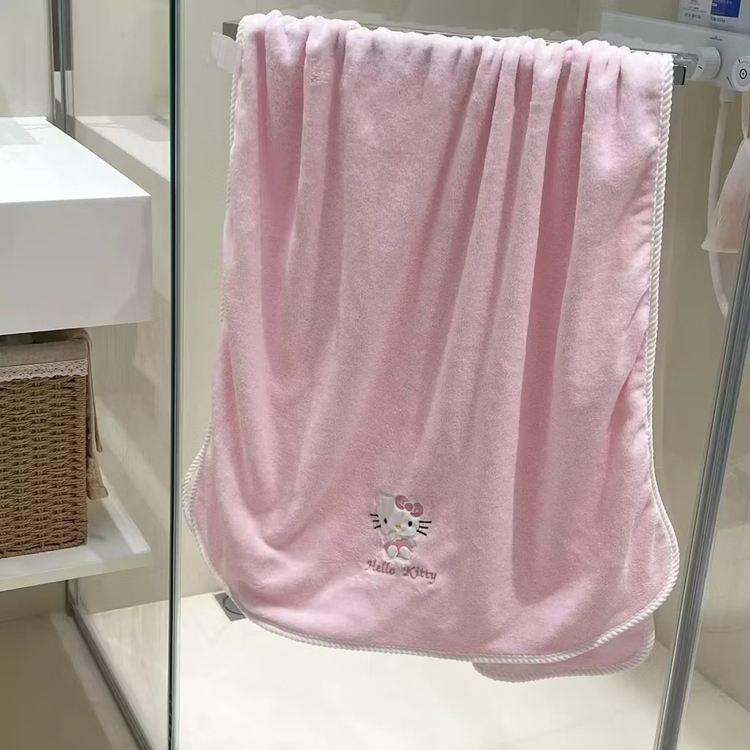 mocorie laquel hello kitty pink coquette pembe banyo havlusu 140x70