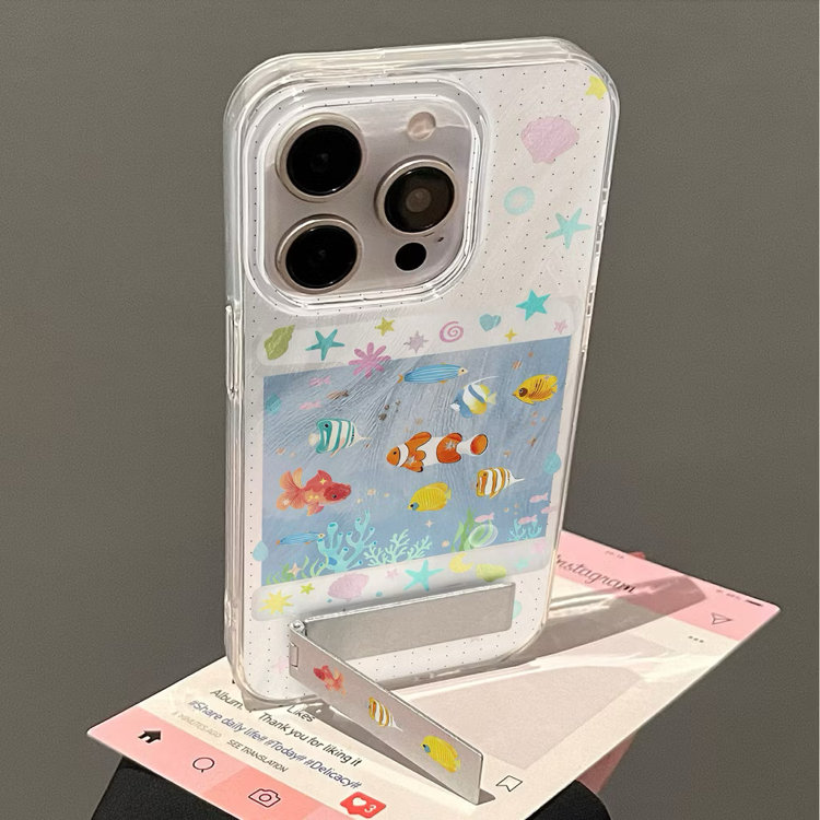 ocean aesthetic clear stand iphone kılıfı