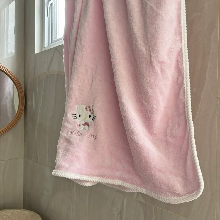 mocorie laquel hello kitty pink coquette pembe banyo havlusu 140x70