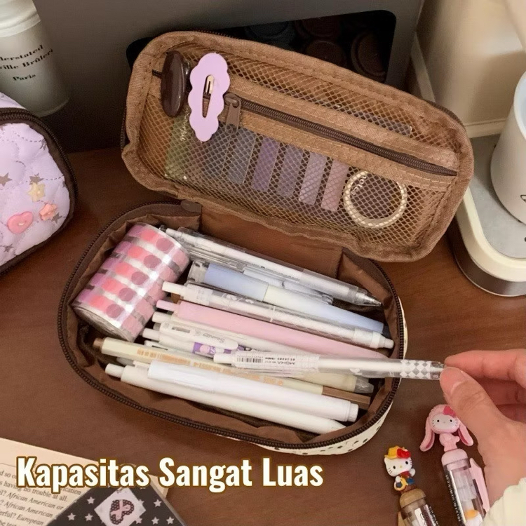 cute aesthetic korean tarzı el tutmalı kalemlik organizer çanta