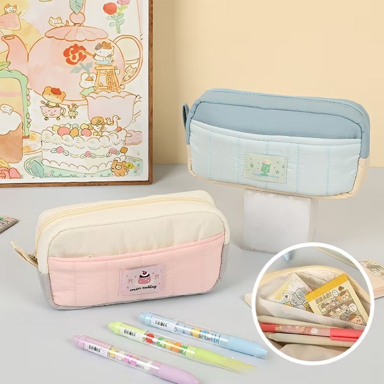 y2k pudding double compartment pencil case büyük kapasiteli kalem çantası