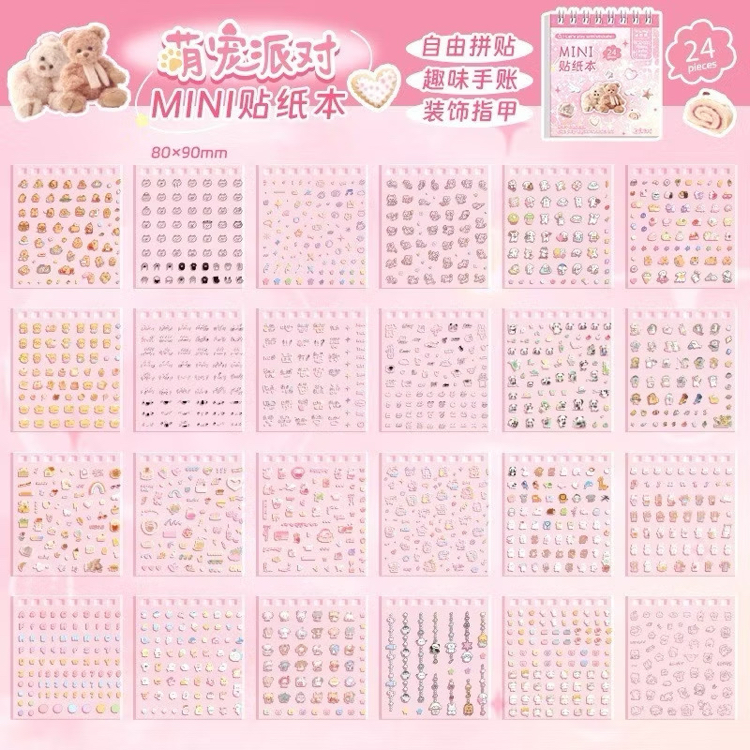 cute cartoon sticker mini notebook defteri journaling scrapbook diy set