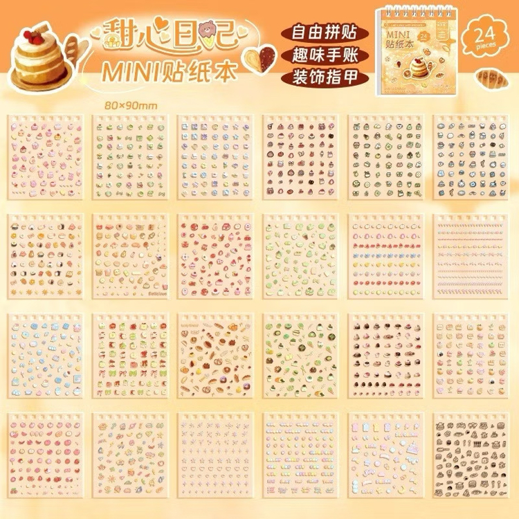 cute cartoon sticker mini notebook defteri journaling scrapbook diy set