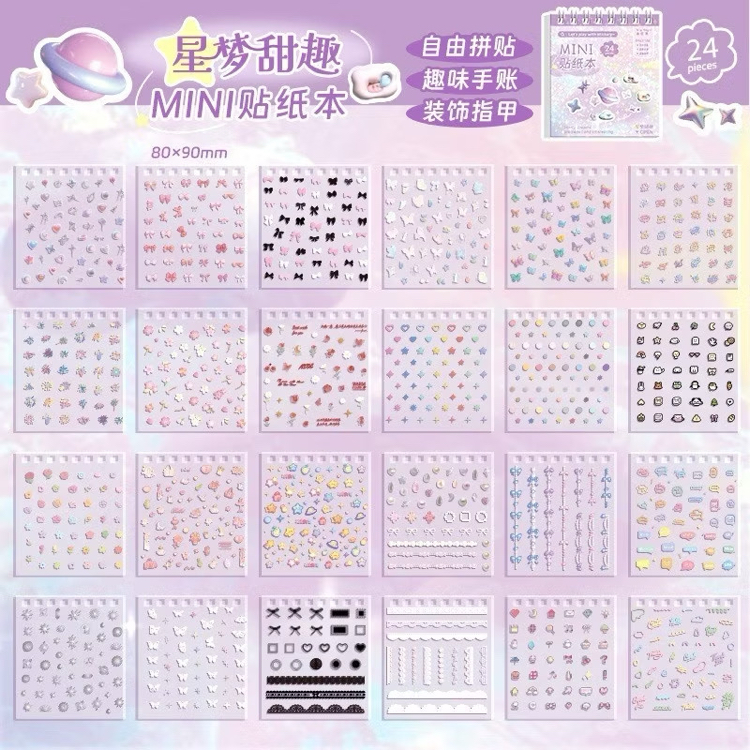 cute cartoon sticker mini notebook defteri journaling scrapbook diy set