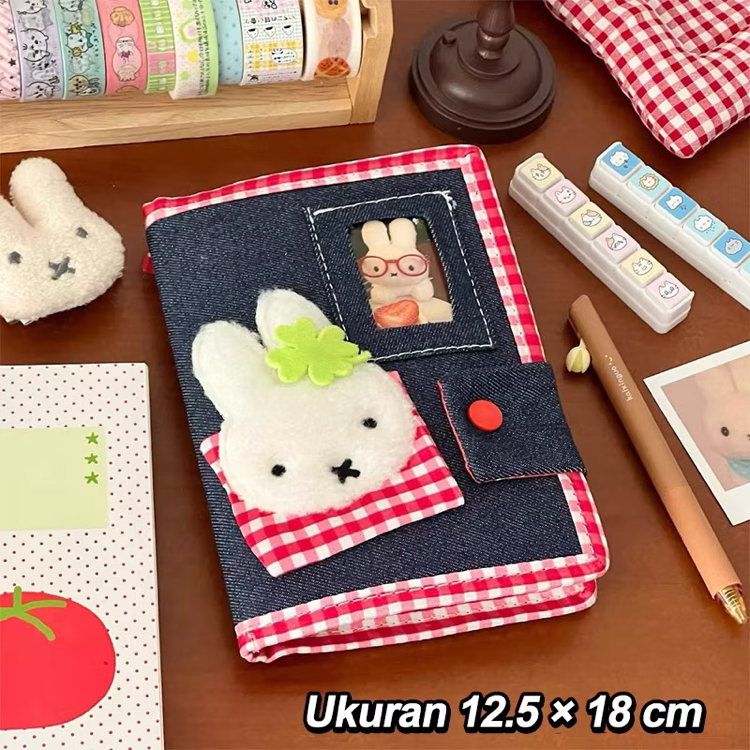 miffy denim vintage estetik günlük defter tatlı tavşan notebook a6 kanvas