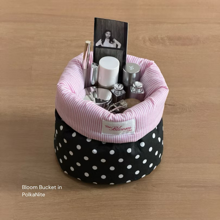 the bloom club pembe puffy organizer makyaj ve bakım çantası
