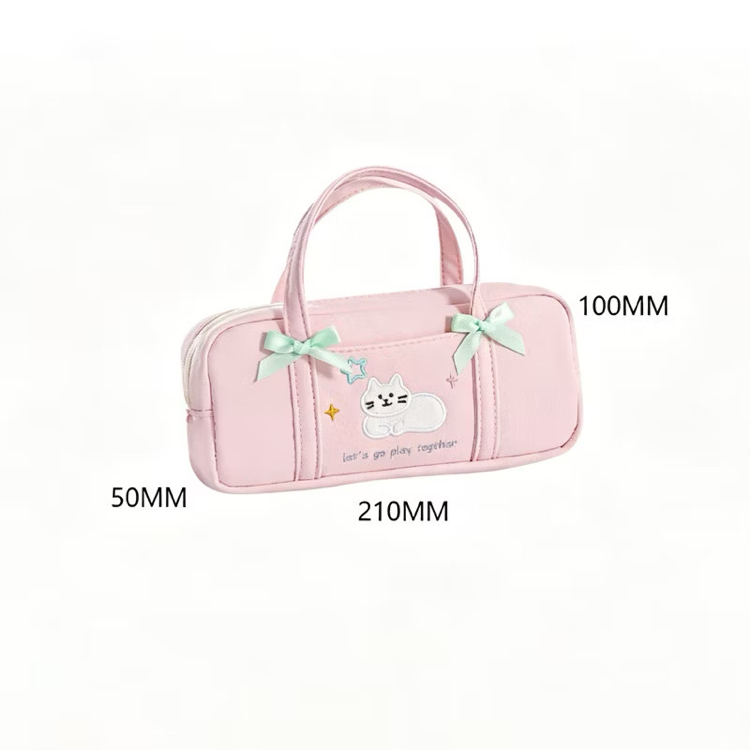 pastel kitty cute kalemlik büyük kapasiteli sevimli okul kırtasiye çantası