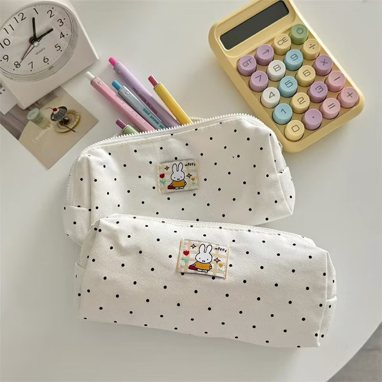 miffy polka dot aesthetic pencil case sevimli tavşan kalemlik modeli