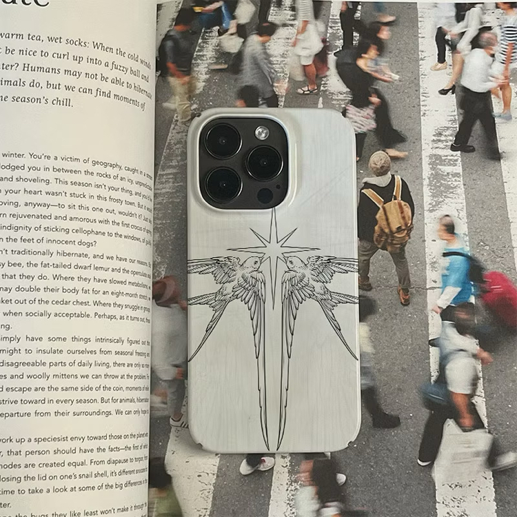 the swallow patterned artistic iphone case – sanatsal telefon kılıfı