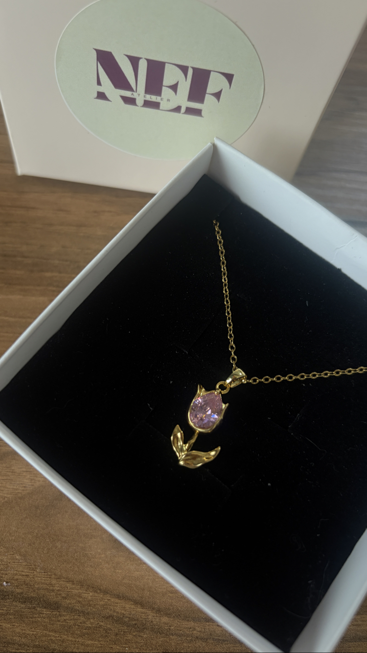 Tulip Kolye | Pembe