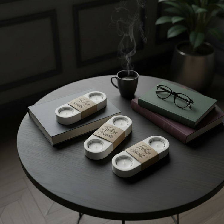 3 Parça Modern-Minimalist Mumluk Seti