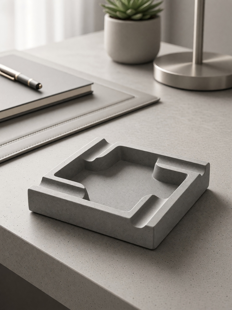 Modern - Minimalist Kül Tablası - İkili Set - Gri