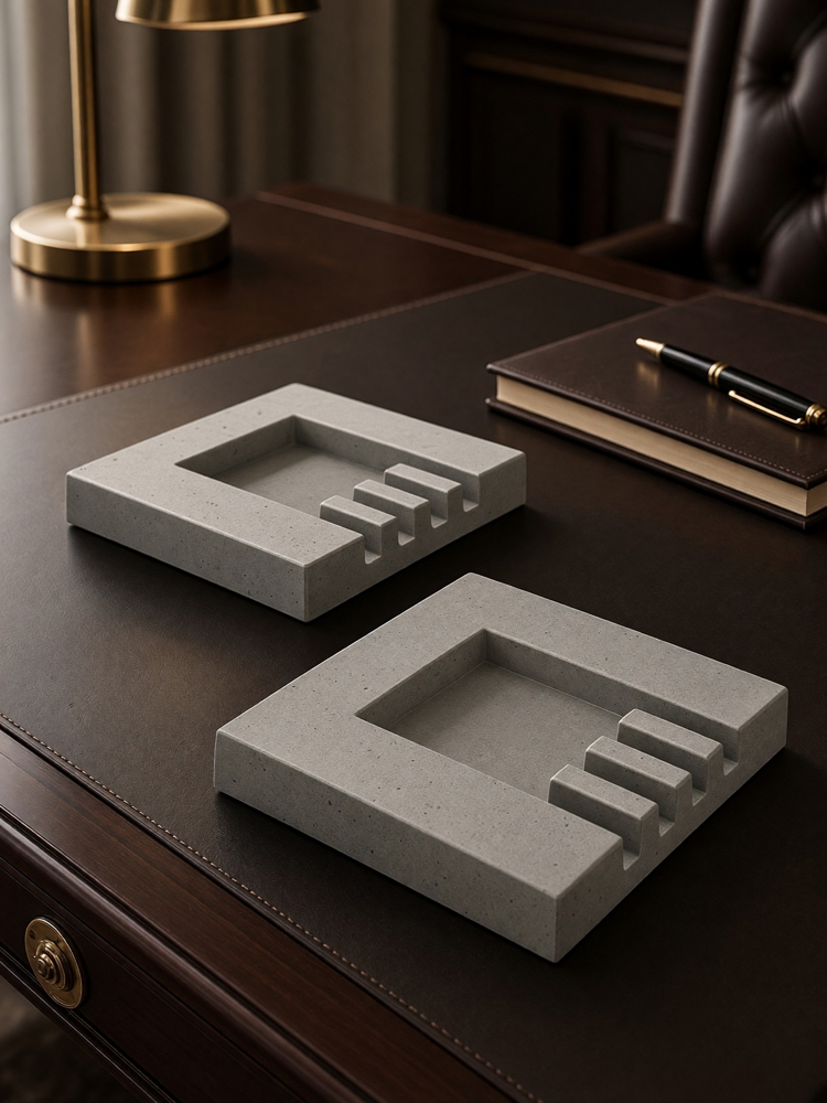 Modern - Minimalist Kül Tablası - İkili Set - Gri