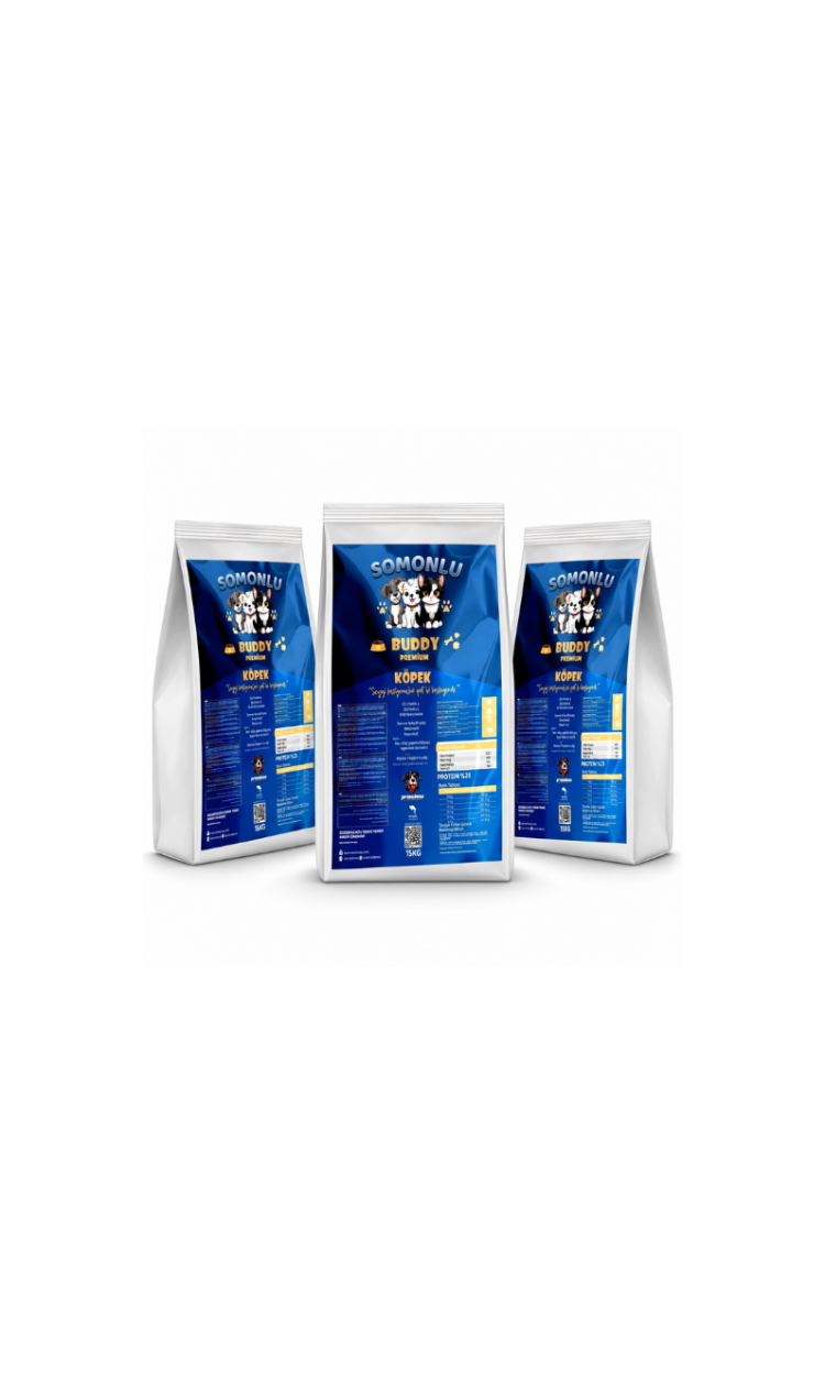 3lü Buddy Premium Somonlu Büyük Irk Köpek Maması 3x15KG