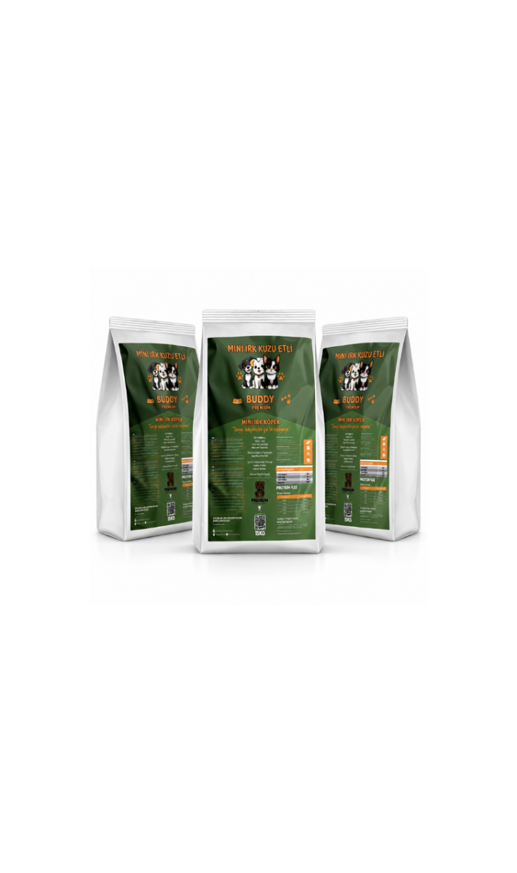 3lü Buddy Premium Mini Irk Kuzu Etli Köpek Maması 3x15KG