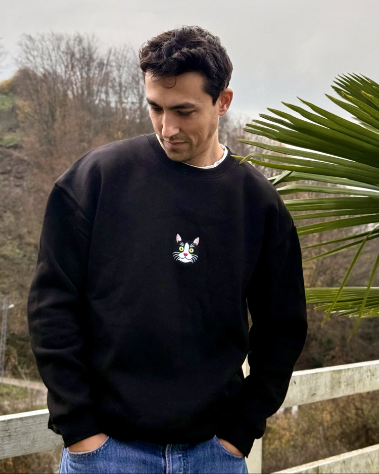 Boncuk | Siyah Oversize Sweatshirt