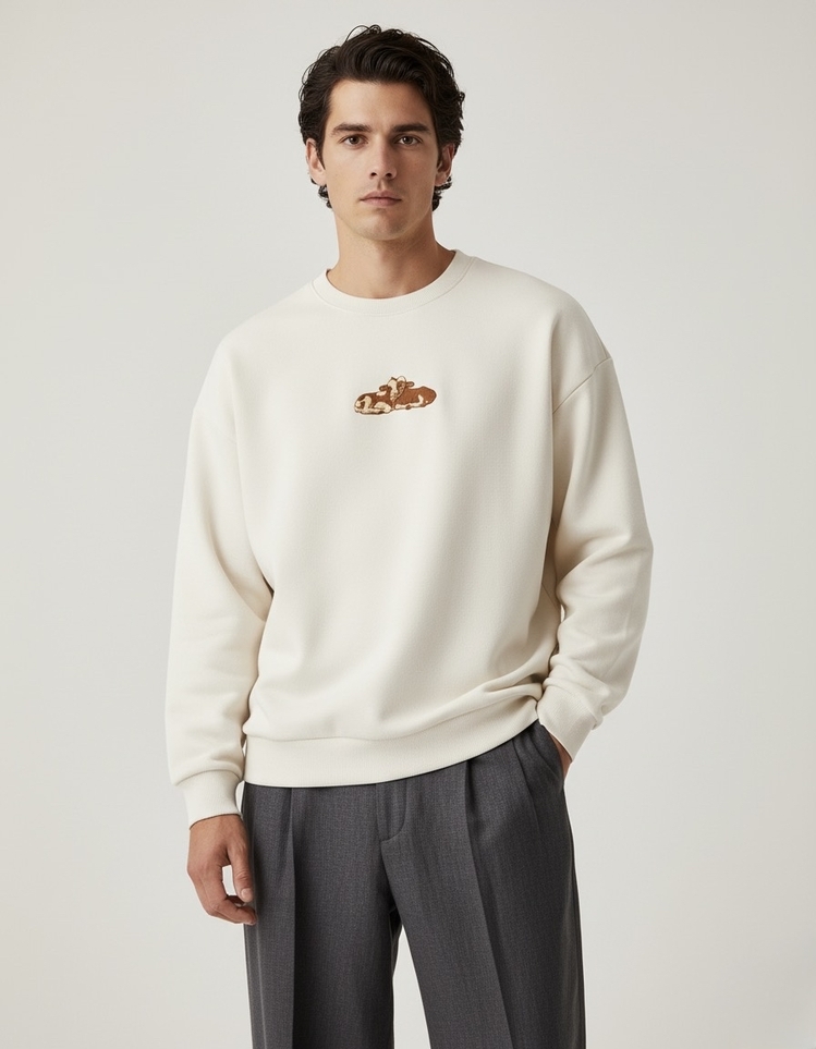 Aysel Maça | Ekru Oversize Sweatshirt