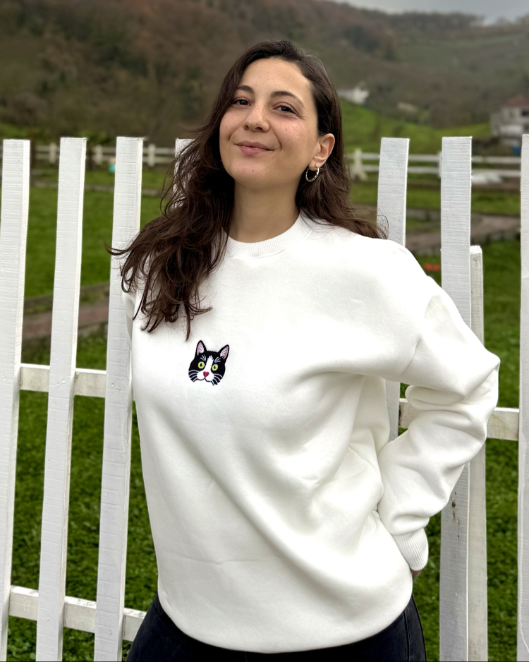 Boncuk | Ekru Oversize Sweatshirt