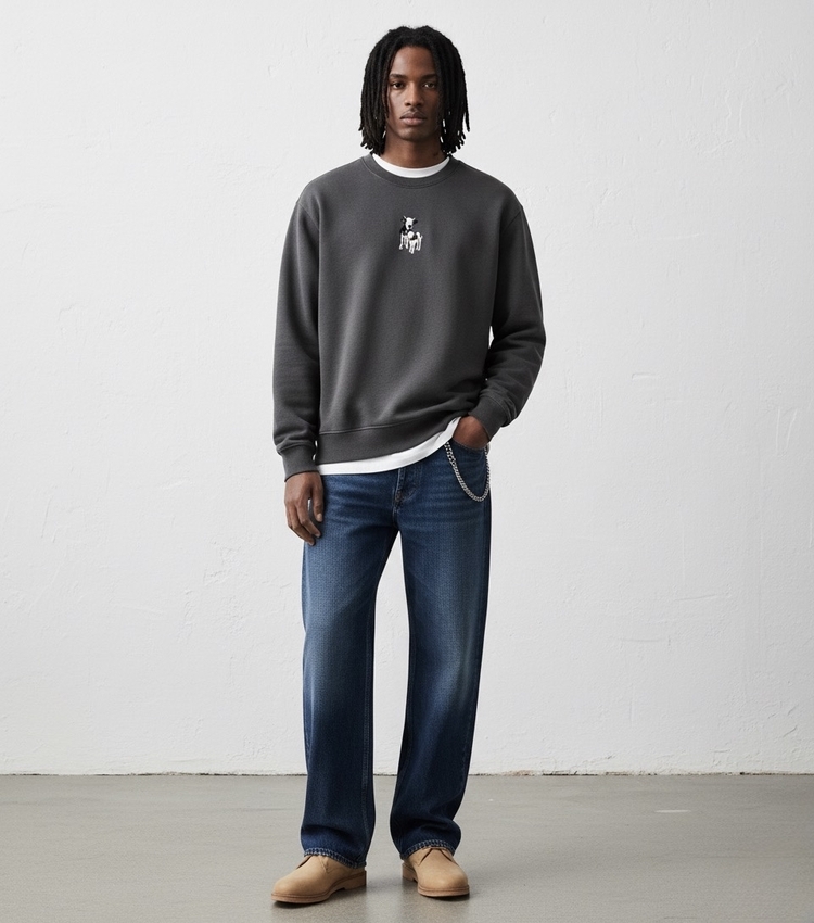 Aynur Tarzan | Antrasit Oversize Sweatshirt