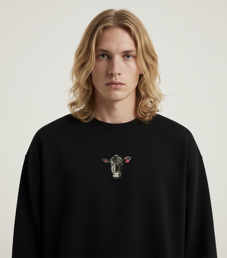 Angus | Siyah Oversize Sweatshirt