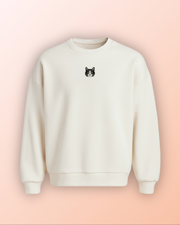 Boncuk | Ekru Oversize Sweatshirt