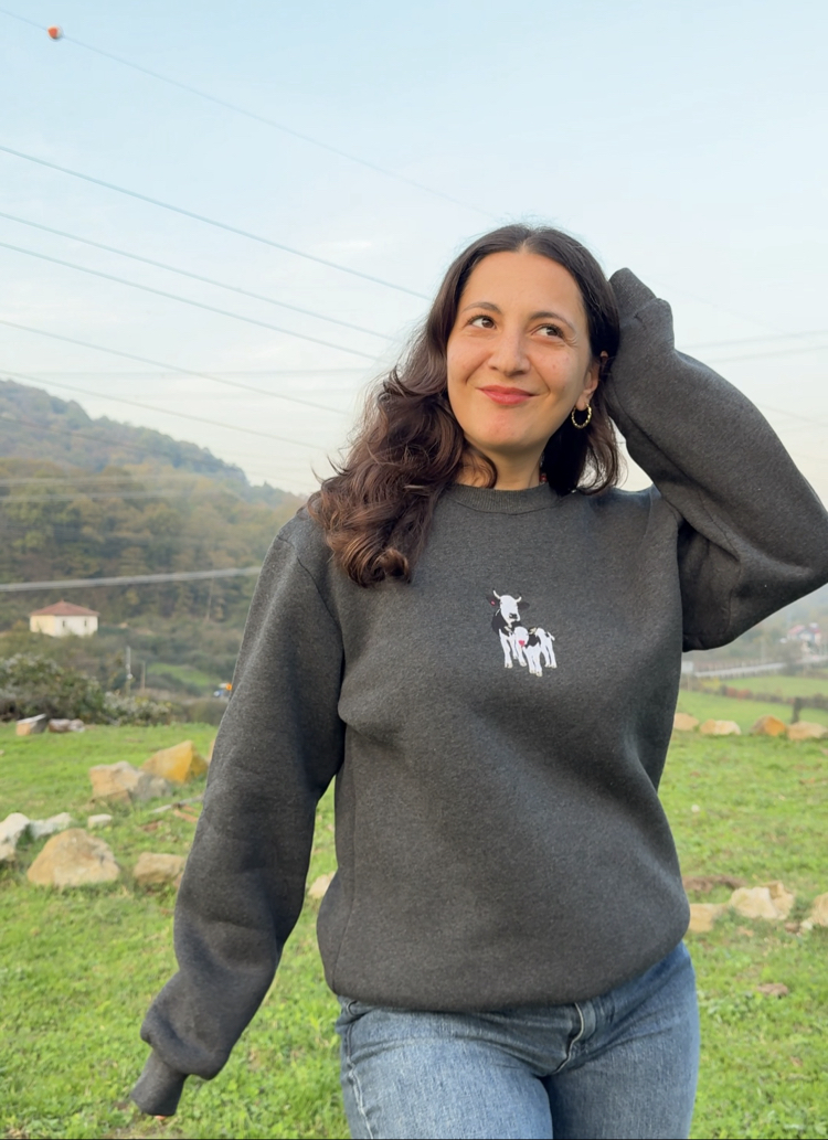 Aynur Tarzan | Antrasit Oversize Sweatshirt