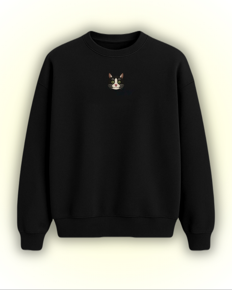 Boncuk | Siyah Oversize Sweatshirt