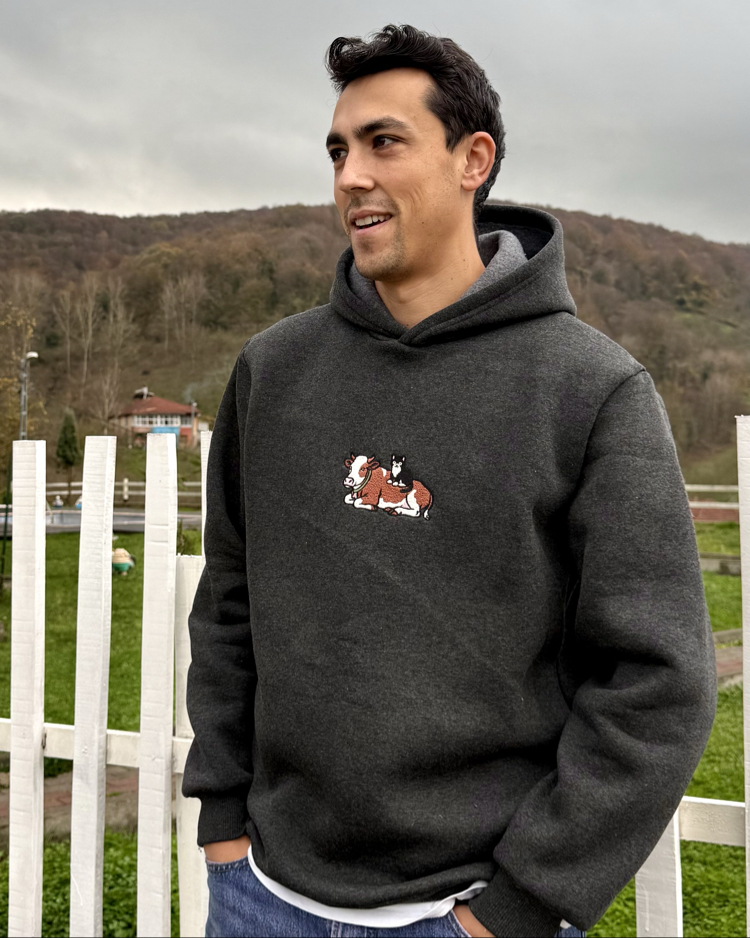 Boncuk | Antrasit Oversize Hoodie