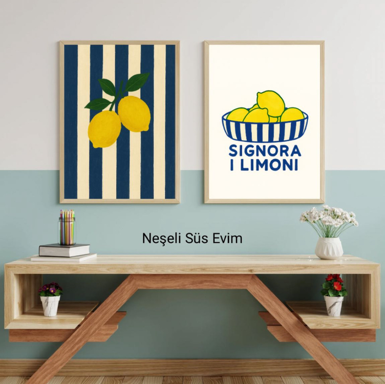 Limon Temalı 2’li Poster Seti