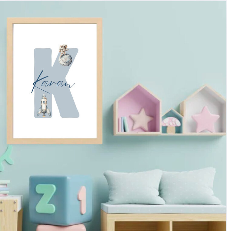 İsme Özel Uzay Temalı Poster