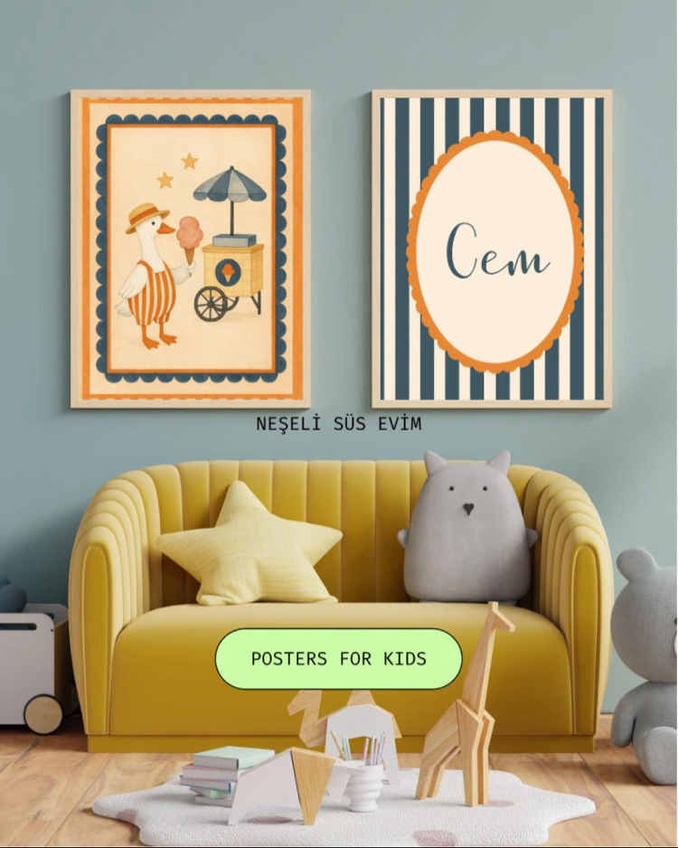 İsime Özel 2’li Digital Poster Seti