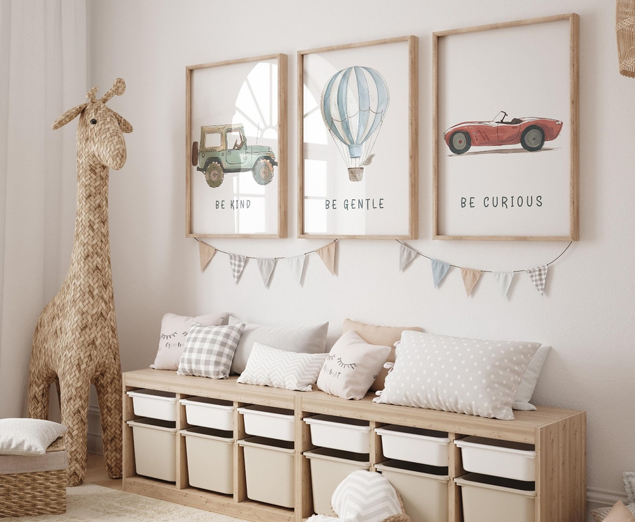 Erkek Çocuk Araçlar Temalı 6’lı Poster Seti