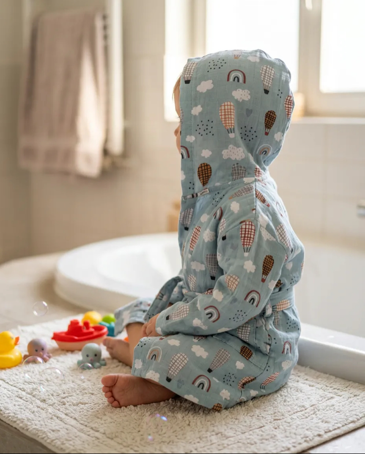 Müslin Bebek Çocuk Bornozu Kapadokya