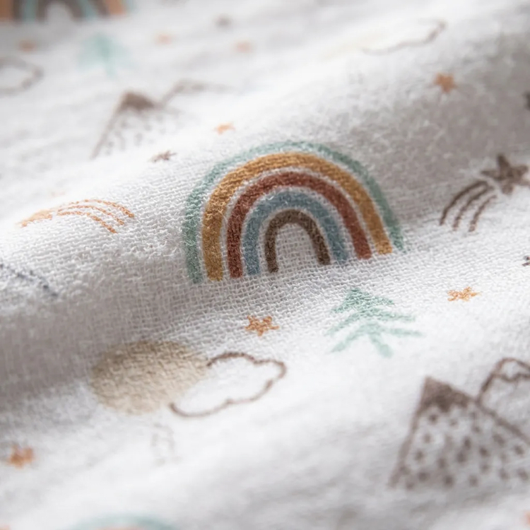 Müslin Bebek Çocuk Bornozu Rainbow