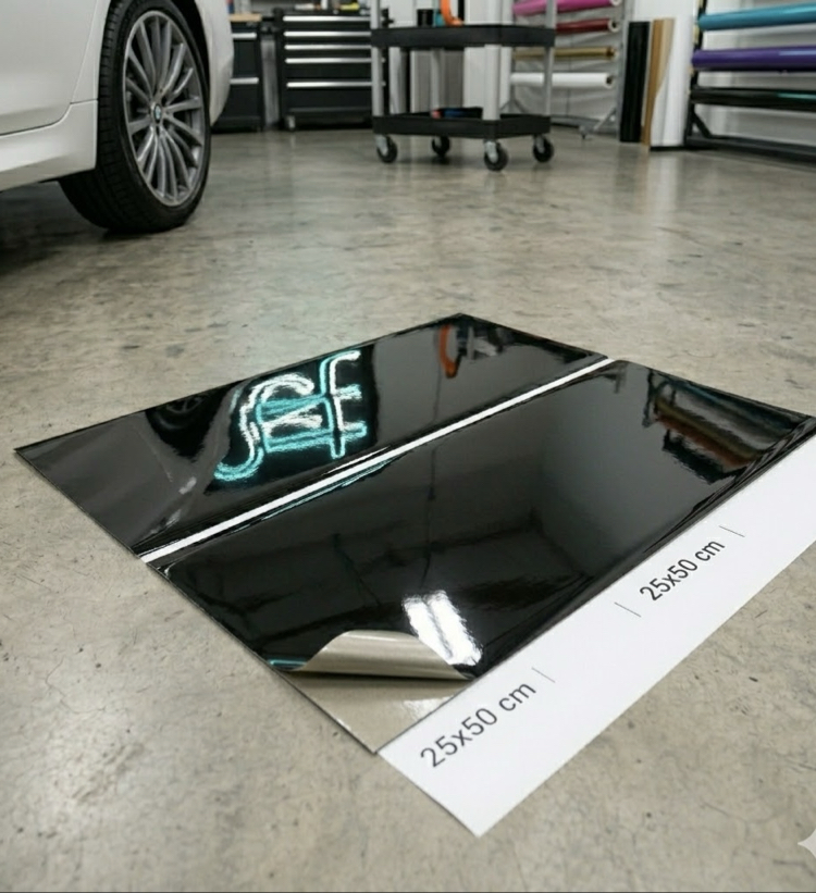 Piano Black Parlak 25x50 cm Araba Kapı Direği Kaplama - Koruma Folyosu >