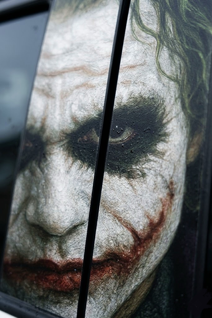 JOKER Temalı Her Araca Uyumlu Kapı Direği Sticker - 2 Adet - UV Baskı Suya Dayanıklı Folyo