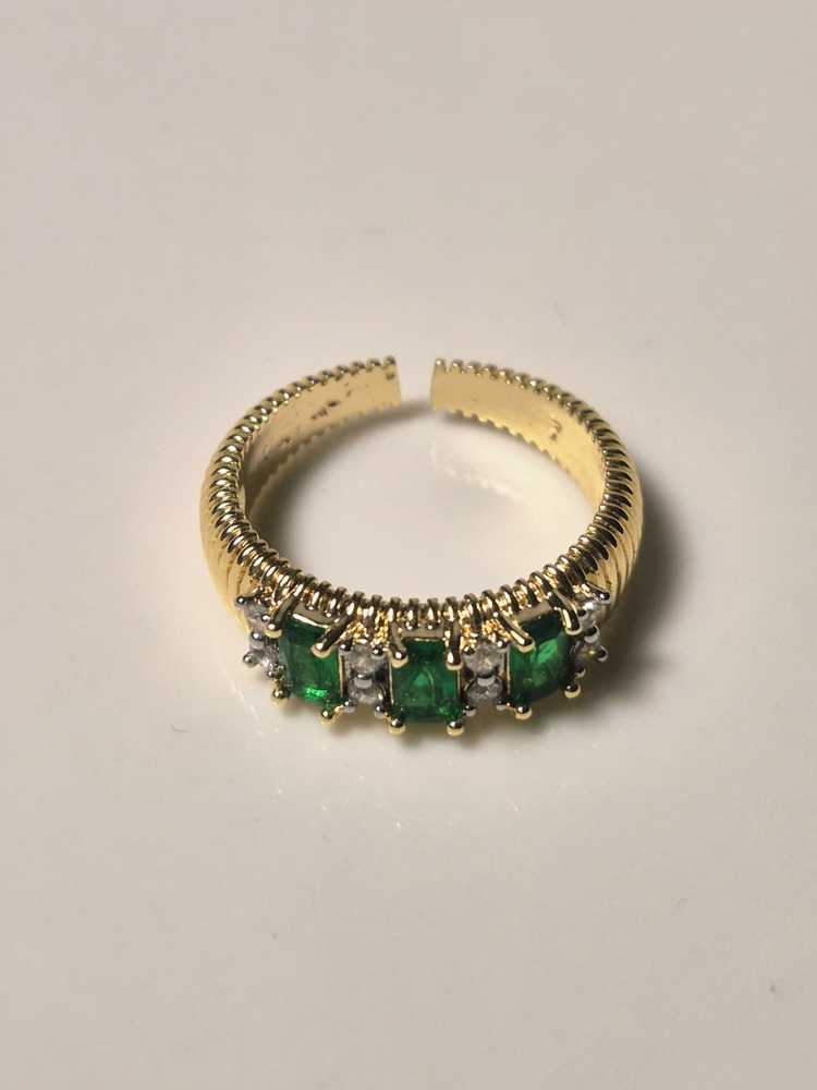Özel Seri Baget Yeşil Ayarlanabilir Yüzük Gold / VYZ7823