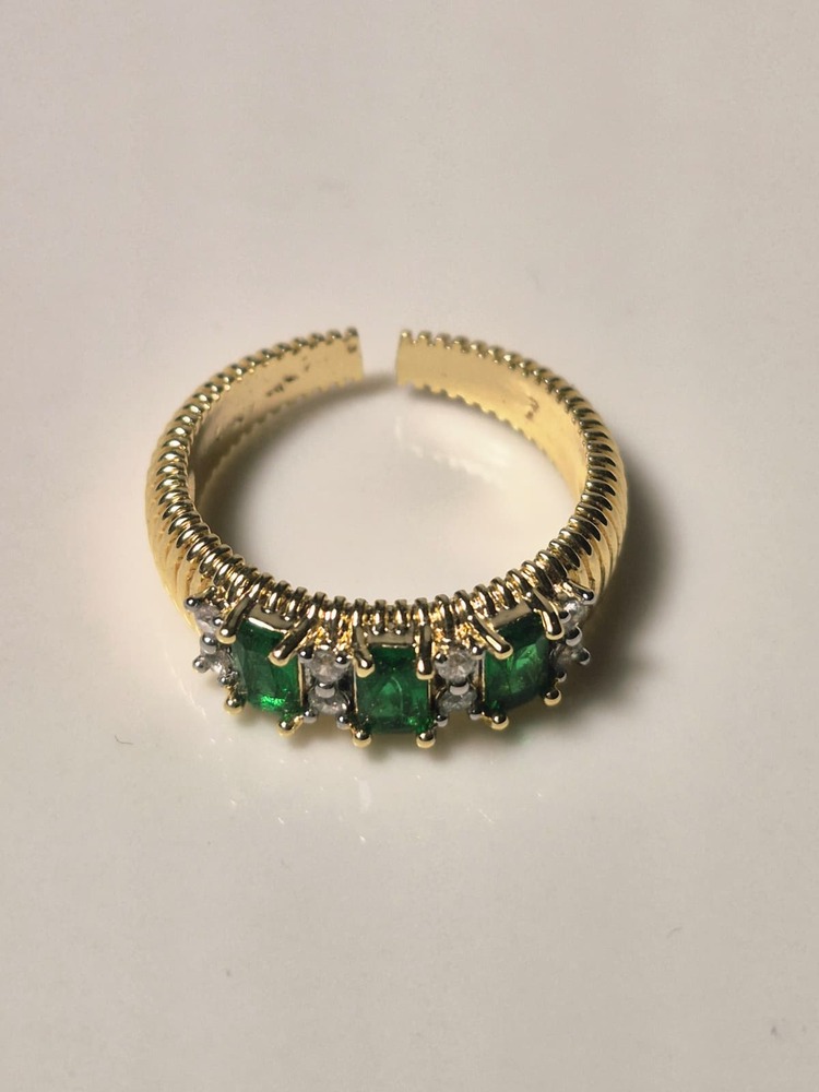 Özel Seri Baget Yeşil Ayarlanabilir Yüzük Gold / VYZ7823
