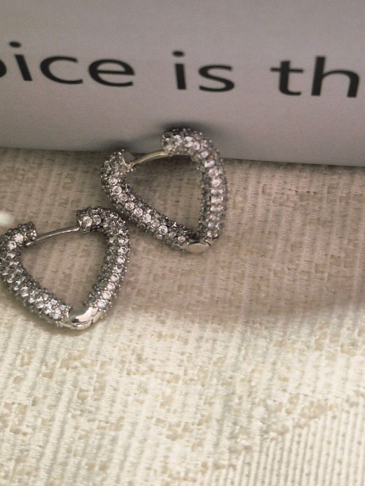 Özel Seri Kalp Küpe Silver / VKP3275