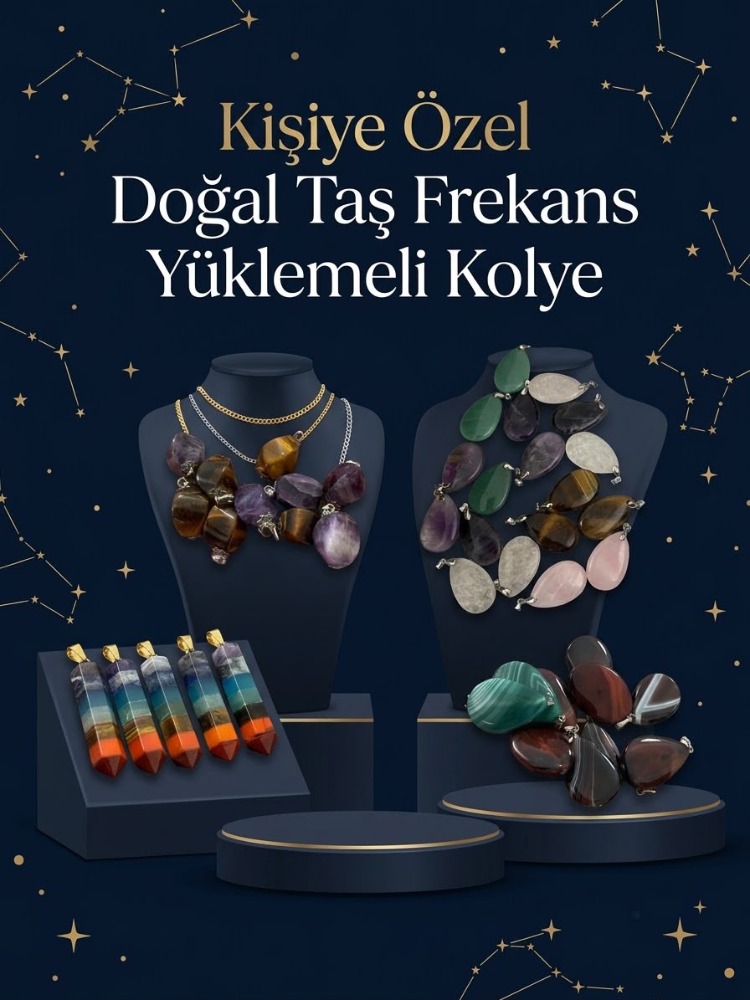 KİŞİYE ÖZEL DOĞAL TAŞ FREKANS YÜKLEMELİ KOLYE